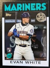 2021 Topps Series 1 Baseball Evan White 1986 35th Anniv. Rookie #86B-82 Mariners