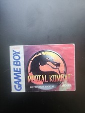 Mortal Kombat Nintendo Game Boy, 1993 Instruction Booklet Manual Only