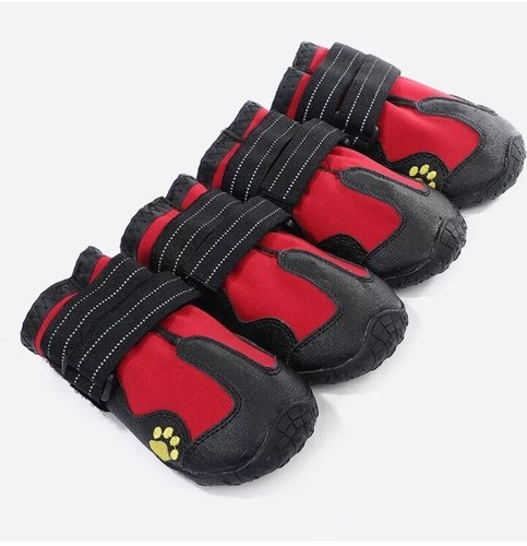 Waterproof Dog Boots Warm Snow 4pcs/set Pet Dog Shoes Reflective Anti-slip Sz 3