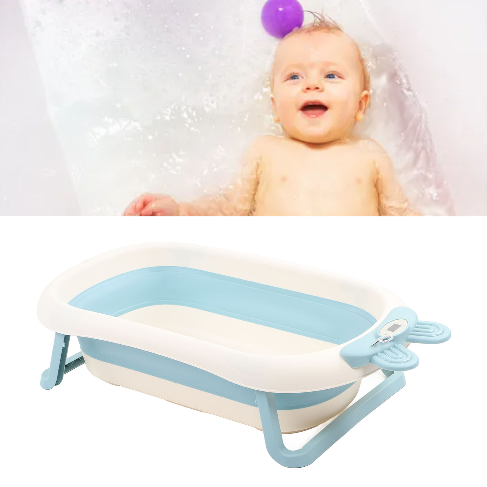 Collapsible Infant Bathtub Foldable Baby Bathtub Hanging Large Capacity