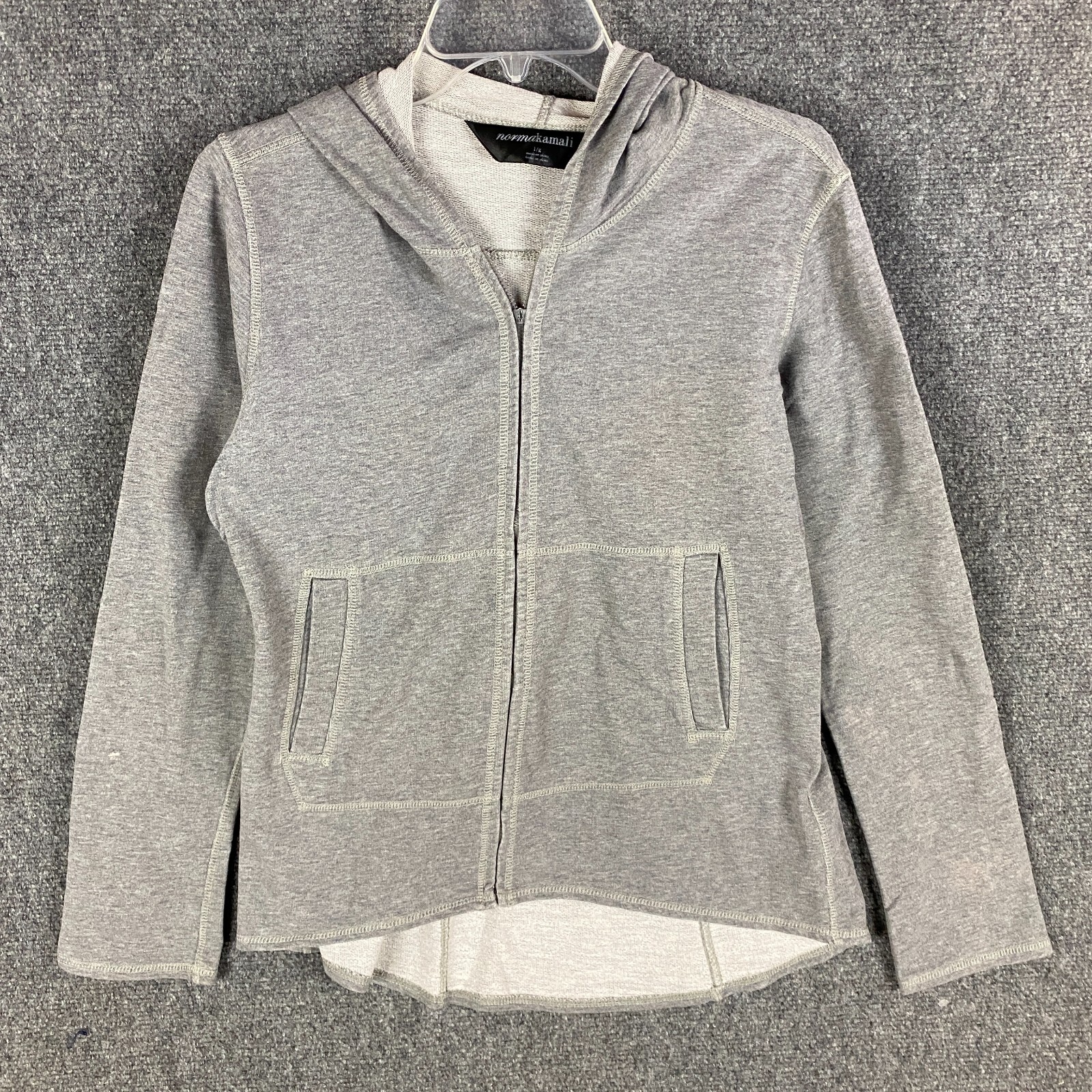 Norma Kamali Hoodie Womenu0026#039;s Large Full Zip Gray Adults L Casual | eBay