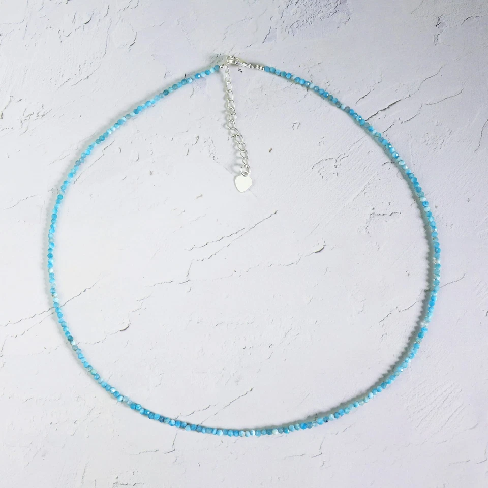 Larimar Choker 精致石珠项链 Larimar 水晶精致项圈 — 第 4/4 张图片