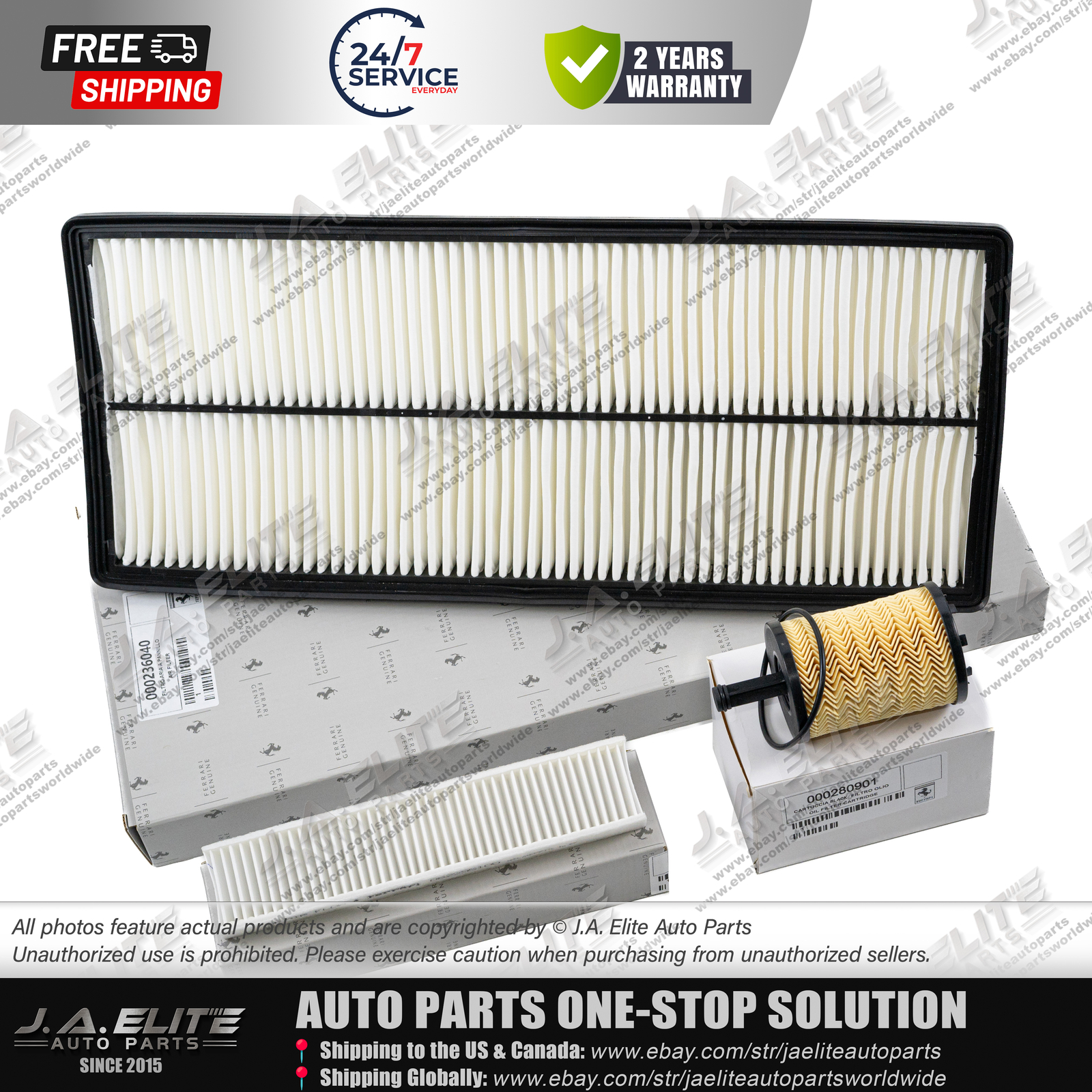 3pcs Ferrari Oil Filter & Air Filter & Pollen Filter for Ferrari 458