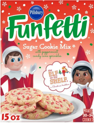 PILLSBURY Funfetti 'Peppermint Candy Cane Sprinkles' Sugar Cookie Mix 425 gr USA