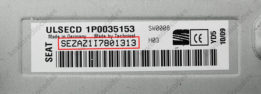 SEAT RADIO CODE / PIN CODE LEON IBIZA ALANA RCD RNS NAVIGATION ALTEA TECHNISAT - Bild 3 von 4