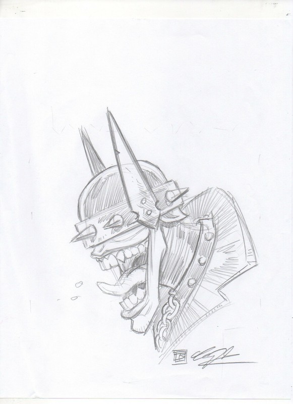 Batman Who Laughs Dark Nights Metal ORIGINAL PENCIL SKETCH by Tim Shinn
