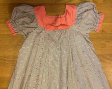 Vintage Girls Floral Cotton Prarie Dress, Very Nice 