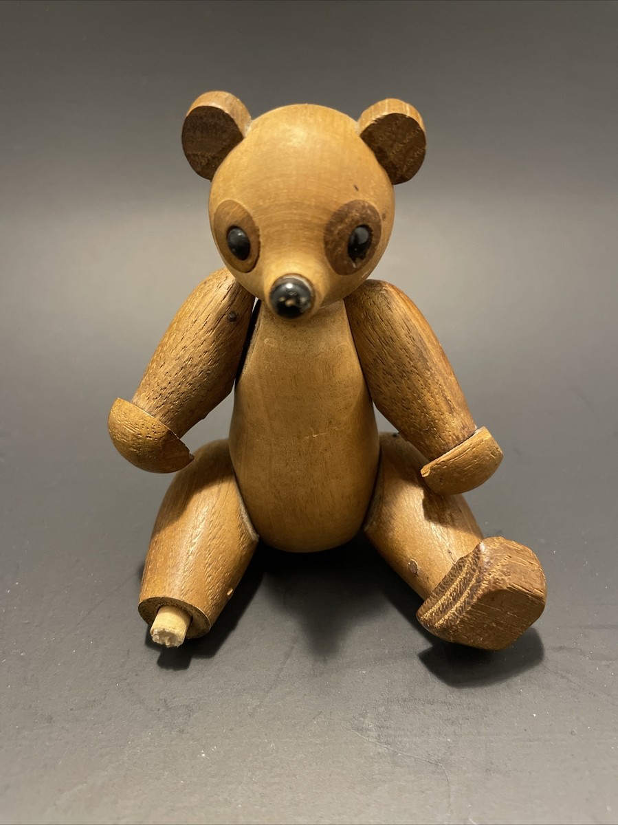 Orig. 1950's Wood Toy Schooline Zoo Line Moveable MCM BEAR SEE