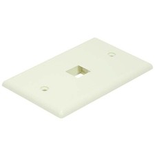 1-Gang 1 Port/Hole RJ45/RJ11 Keystone Jack Insert Wall Plate Faceplate Ivory