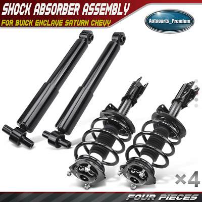 4Pcs Front & Rear Complete Strut & Coil Spring Assy for Chevy GMC Buick Saturn
