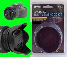 REVERSIBLE FLOWER TULIP HOOD LENS CAP HOLDER to CAMERA PANASONIC DMC-FZ70 FZ72