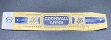 Vintage Cigar Band CORNWALL ARMS Gold Tone & Blue Color Label 2 5/8"