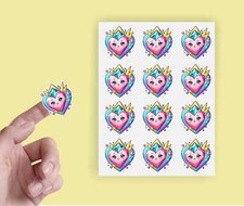 x24 Colourful Heart Envelope Seal Craft Vinyl Stickers cr956