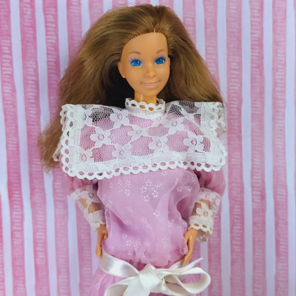 Barbie Heart Family Mom Doll 1985 Original Pink Dress No Ring Added Shoes