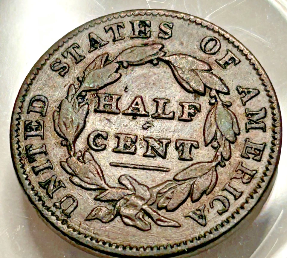 1835 Coronet Head Half Cent, Very Nice Patina Well Struck Obverse and Reverse - Image 3 of 4