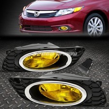For 2012 Honda Civic Sedan Amber Lens Front Bumper Fog Light Lamp Wbezelswitch