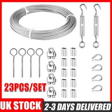 15M Wire Trellis Tension System Plant Training Garden Wire Rope Kit 23PCS/SET