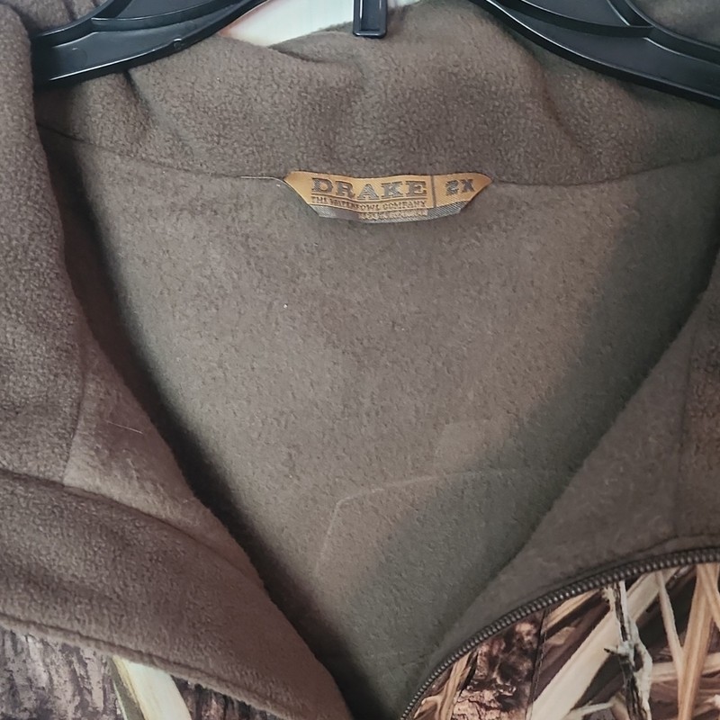 Drake Men's 2X Regular Fleece Quarter Zip Long Sleeve Camo Shooting Shirt