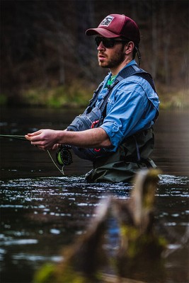 614924 Man Fly Fishing On Big Hole River Landscape Wall Print Poster
