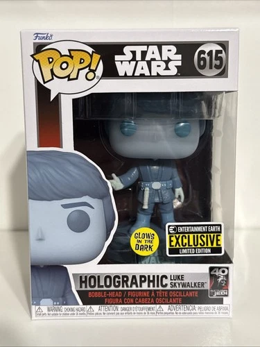 Star Wars GITD Holographic Luke Skywalker Entertainment Earth Funko Pop 615