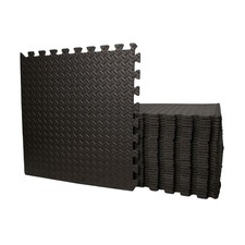 60cm x 60cm 4 Piece Eva Foam Protective Tile Floor Mats in Black