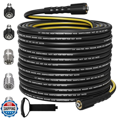 #ad SITIMIMIL® Flexible 50FT Pressure Washer Hose 1 4quot; 3600 PSI Kink $70.99