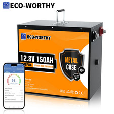 ECO-WORTHY 1920Wh 12V 150Ah LiFePO4 Lithium Battery Bluetooth RV Trolling Motor