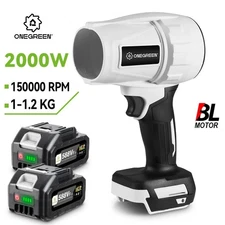 Electric Cordless Leaf Blower Mini Handheld Turbo Blower Power Fan 2x Battery