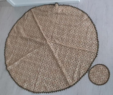 Brokat Tischdecke rund 120cm mit Platzdeckchen