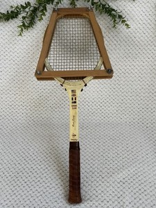 Raquette de tennis vintage Chemold Rod Laver bois avec poignée cuir d