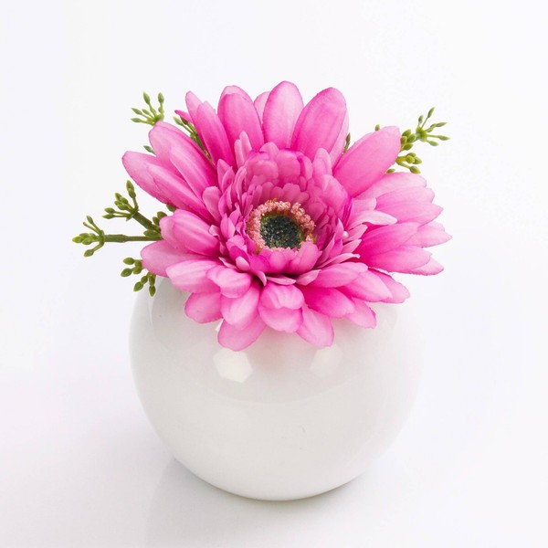 Artplants KüNstliche Gerbera Imina Im Keramiktopf, Rosa - Lila, 12Cm, Ø 15Cm-image