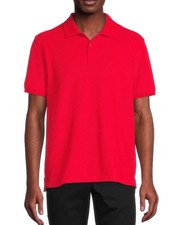 Men's Causal Short Sleeve Pique Polo Shirt Sport Casual Golf Red Medium 38-40 
