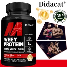 Whey Protein Capsules - 100% - Enhances Fitness - Maintains Muscle Strength