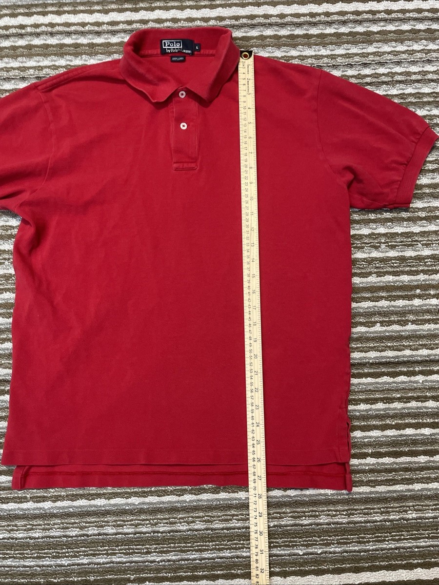 Vintage Ralph Lauren Polo Shirt Mens Large Red Black Pony Casual