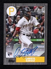 2022 Series 2 1987 Topps Baseball Black 28/199 Oneil Cruz #87BA-OC Auto 2g8