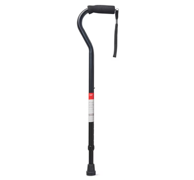 #ad Mobility Aluminum Offset Handle Cane with Foam Handle Adjustable Height Black $8.02