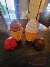 Mcdonald's Vintage Vanilla and Chocolate Cones fudge and Strawberry...