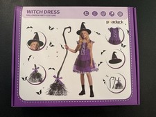 New Halloween Witch Costume Girls Large Purple