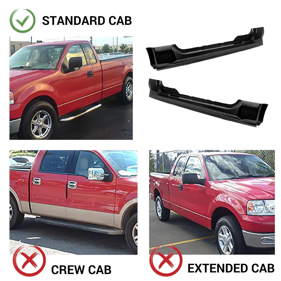 Juego de paneles basculantes exteriores para Ford F150 F-150 2 puertas cabina estándar 2004-2008 #1988-101 Foto 2 de 4