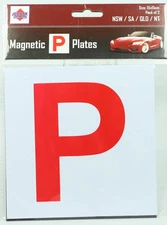 Magnetic P Plates - White/Red - NSW/SA/QLD/NT - Pack of 2