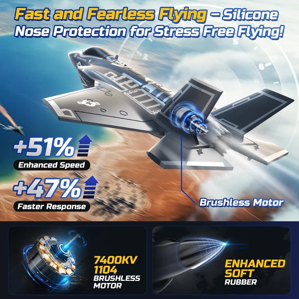 F35 4 Channel Brushless RC Plane for Adults Remote Control Airplane EDF Fight... - Image 2 of 4