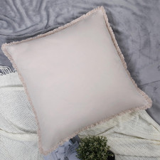 Euro Shams Linen Cotton Tassel Boho Fringed European Pillow Covers 26x26