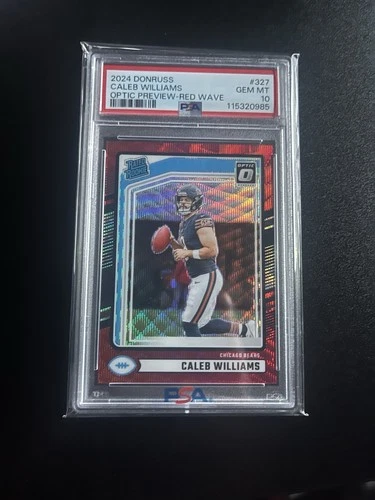 2024 Donruss - Rated Rookie Caleb Williams #327 Optic Preview Red Wave PSA 10