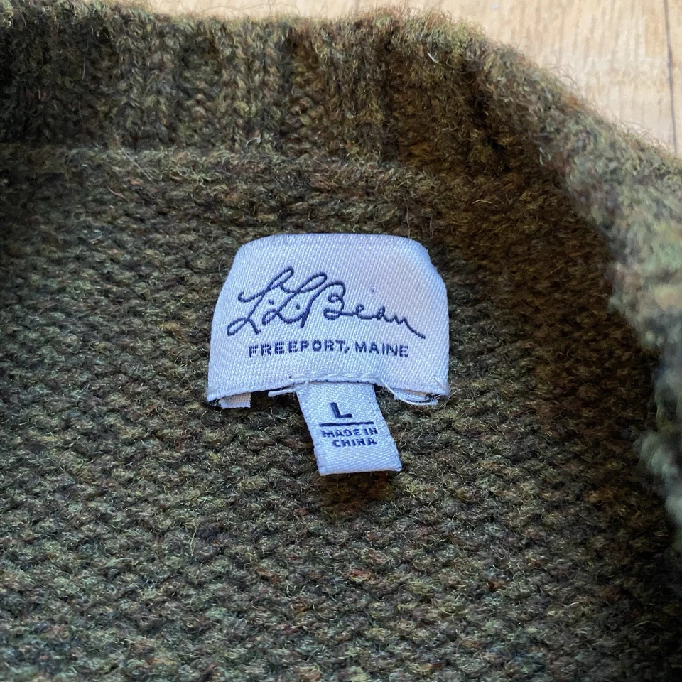 Suéter L.L Bean Juvenil L Lana de Cordero Pato Marrón Cuello Redondo Unisex Exterior Maine Foto 3 de 4
