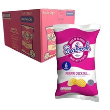 Seabrook Prawn Cocktail Crisps 48 Bags (8x6 packs) 25g BULK BOX GF & VEGGIE
