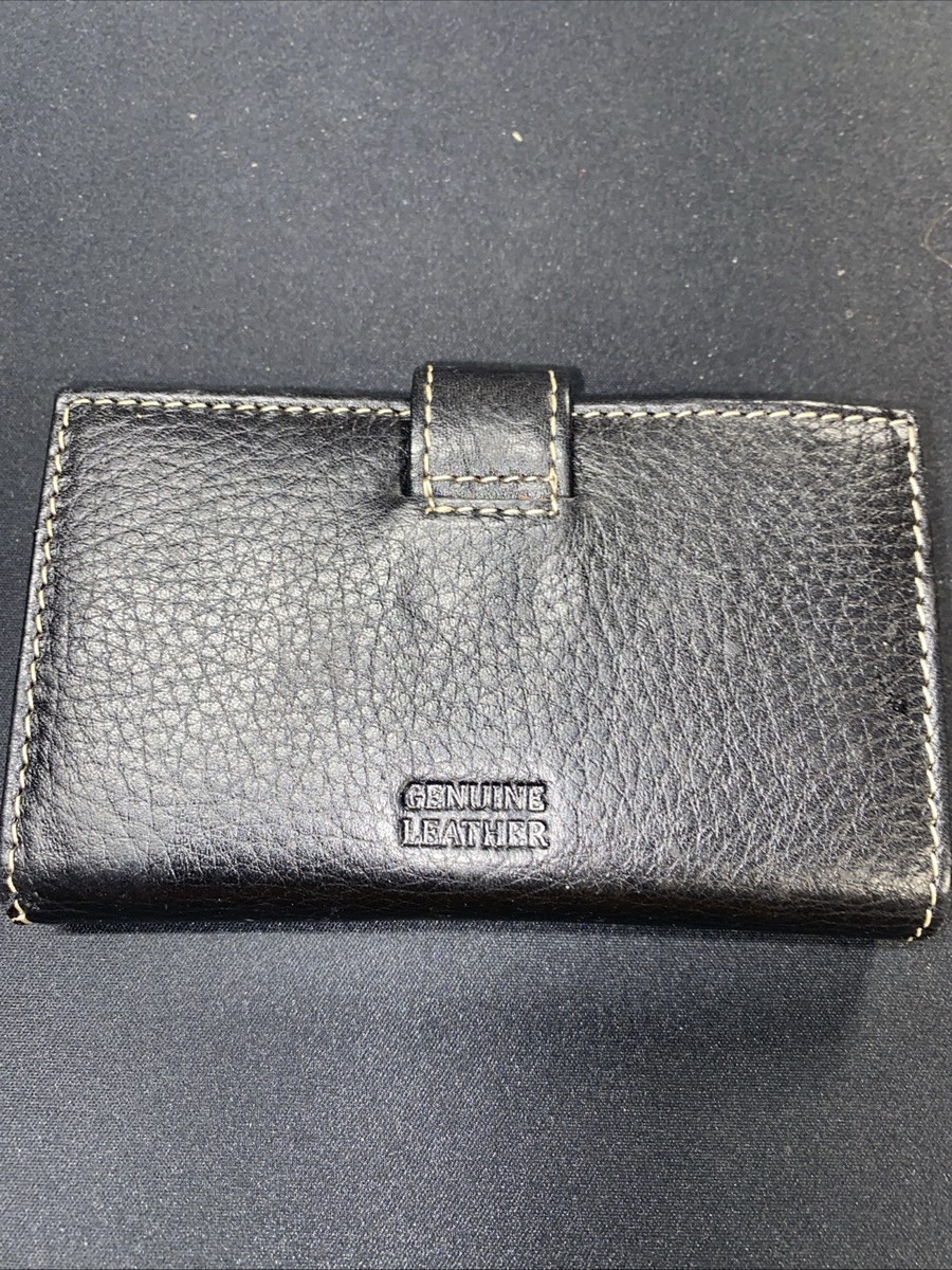 Kane-M Genuine Black Leather Wallet Card Holder Unisex 3” X