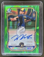 2026 Bowman Josh Knoth Chrome Prospect Auto Green Lava Refractor #/99 Brewers