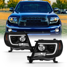 - for 2005-2011 Toyota Tacoma DRL LED Light Tube Black Projector Headlight Assem