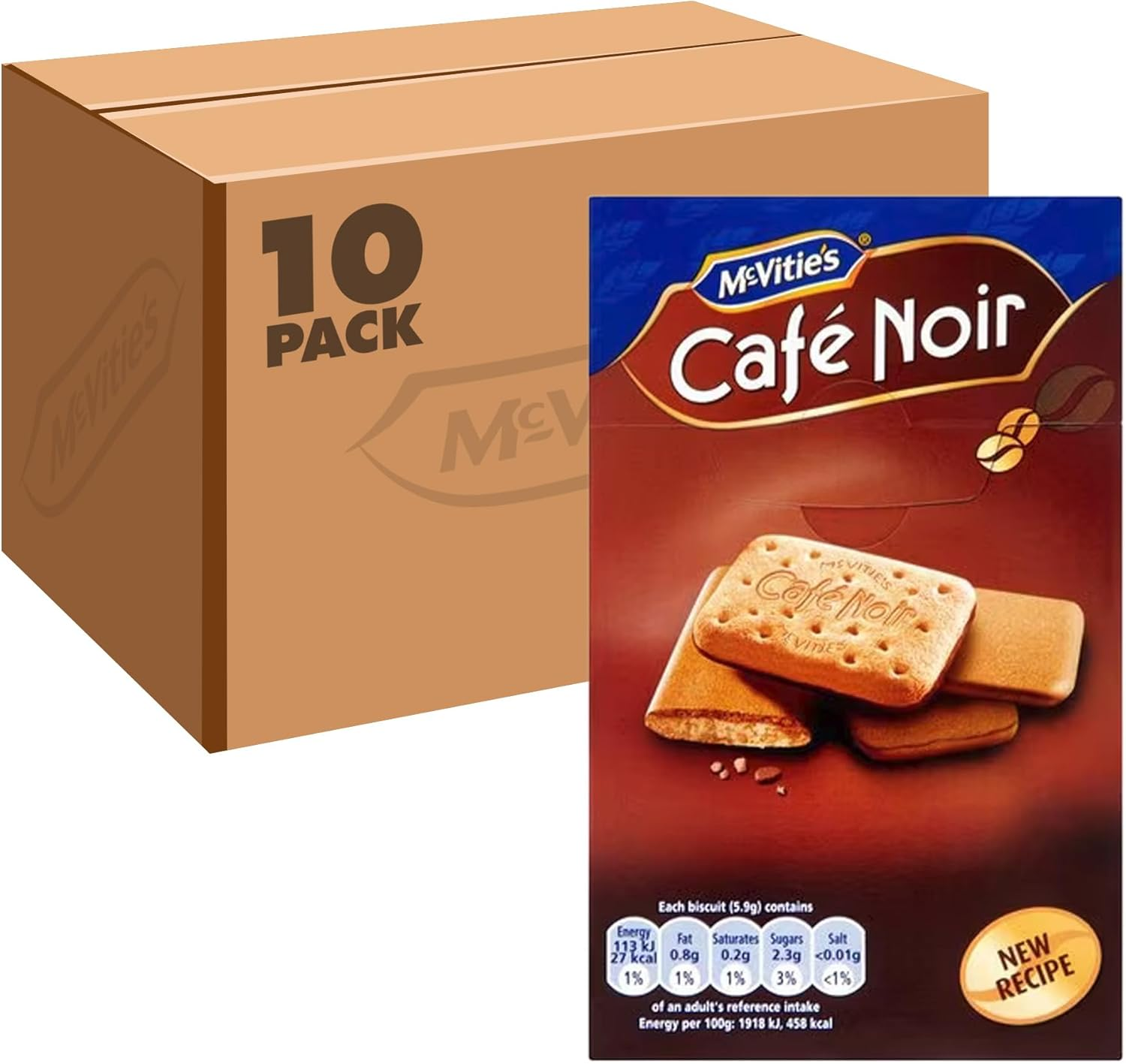 Café Noir Coffee Flavoured Biscuits| Rich Coffee Taste| 175 G (Pack of 10)