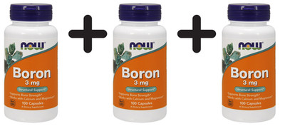 3 x NOW Foods Boron, 3mg - 100 caps (149,17 EUR/kg)